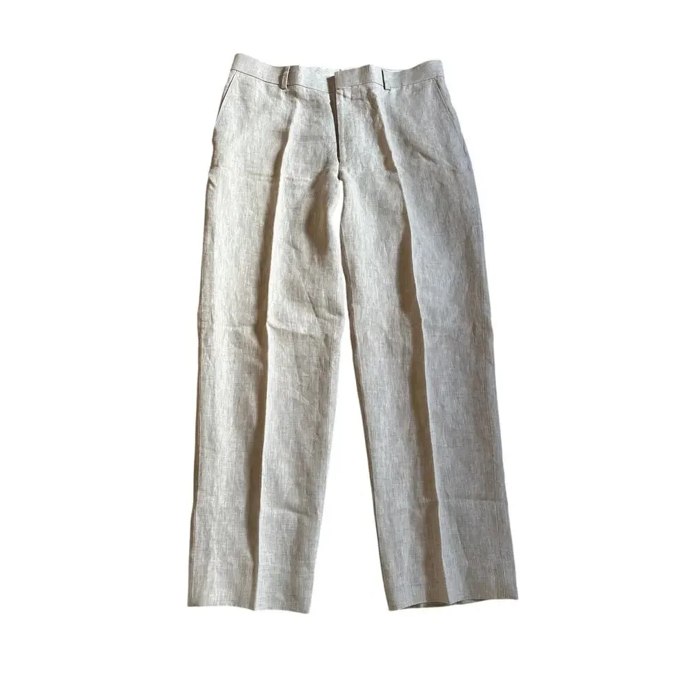 Haspel 100% Linen Mens Trousers, Beige color, Size 36